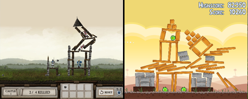 Crush the Castle vs Angry Birds