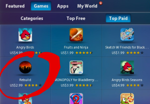 Rebuild in the PlayBook top games