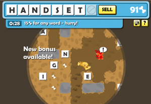 A screenshot of Word Up Dog the game